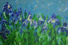 Iris blau, 2011, 70 x 100, Acryl auf Leinwand