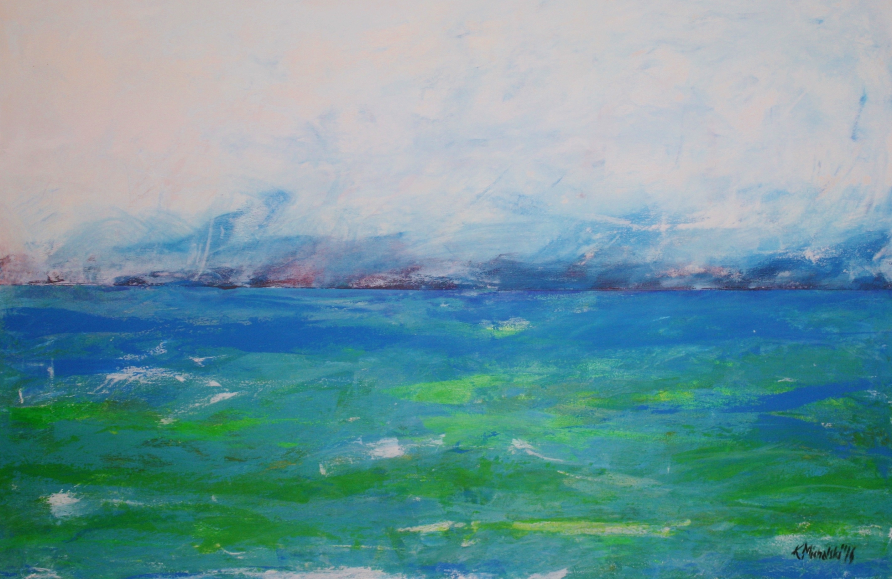 Das Meer grün-blau, 2016, 70 x 100, Acryl auf Leinwand