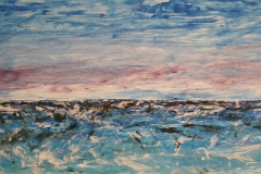 Dräuendes Meer 2, 2015, 69 x 147, Acryl auf Papier